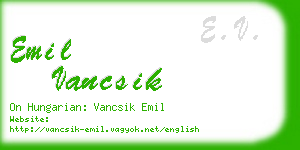 emil vancsik business card